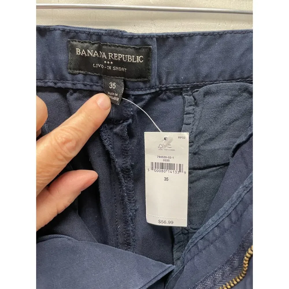 Banana Republic Men's Shorts Size 35 Lived-In Chino Short Slim Fit New With Tags